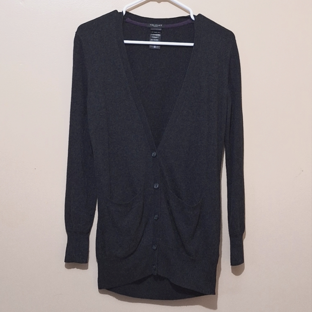 Talula Gray Angora Cashmere Blend Cardigan